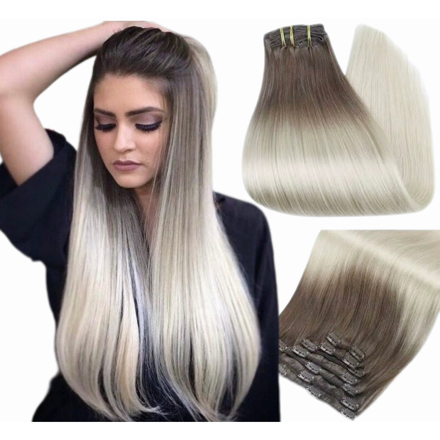 Clip-on Russian Ombre #6/Light Grey
